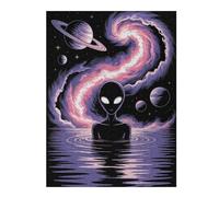 Puzzle Classique Alien in Water with Space Background pour Adultes, Format 500 PCS