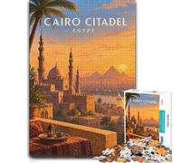 Puzzle Classique Bois Illustré, Cairo Citadel Sunset, 1000 pièces | Puzzle pour passionné - activité manuelle autour de la table à la maison pendant une soirée calme.