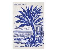 Puzzle Classique Cuban Beach Scene with Palm Tree pour Adultes, Format 1000 PCS
