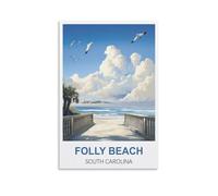 Puzzle Classique de 1000 pièces Folly Beach Caroline du Sud Puzzles Challenge, Jeu de Puzzle pour Femmes et Cadeaux pour Hommes, thème 26x38cm