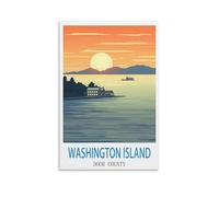 Puzzle Classique de 1000 pièces représentant l'île de Washington et Le comté de Door. Un Puzzle Stimulant, idéal pour Toute la Famille (Femmes et Hommes). Dimensions : 50 x 70 cm.