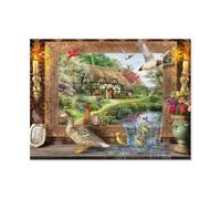 Puzzle Classique en Papier，des Canards et des Oiseaux sortent du Tableau，Puzzle Adulte Enfant Cadeau Décoration Moderne Festival Bricolage Cadeau-1000 Pièces（50x70cm）-J18