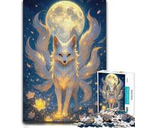 Puzzle Classique Nine-Tailed Fox Under The Moon pour Adultes, 500 PCS