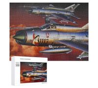 Puzzle Classique pour Adultes, Motif Mig21 MF Mikoyan Fighter, 500 PCS