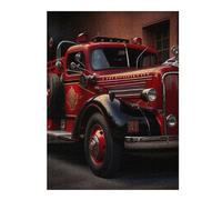 Puzzle Classique pour Adultes, Motif Retro Fire Engine, 500 PCS | Cadeau puzzle - présent de Noël pour passionné avec activité à partager en famille.