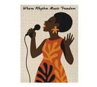 Puzzle Classique Singer with Microphone, Rhythm and Freedom pour Adultes, 500 PCS