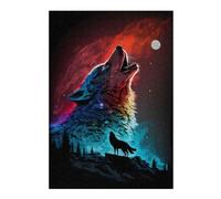 Puzzle Classique Wolf Howling at Moon -2 pour Adultes, Format 300 PCS