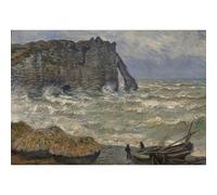 Puzzle claude monet - mer agitée à étretat, 1883 - 1000 pièces