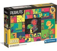 Clementoni - Puzzle 1000 pièces pour adultes et garçons, série spéciale, thème dessin animé Peanuts et Snoopy, boîte compacte avec affiche incluse, idée cadeau homme et femme, fabriqué en Italie, 70 x