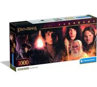 Clementoni - Puzzle pour Adultes 1000 Pièces, Panorama The Lord of The Rings Compactct Box Fabriqué en Italie, 39502