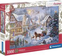 Clementoni - Puzzle Préparation de Noël de 1000 pièces Panorama - Designs Tendances, Une Impression de Qualité - Stimule Le Sens de la Logique et la Motricité Fine - Dès 14 Ans - Fabriqué en Italie