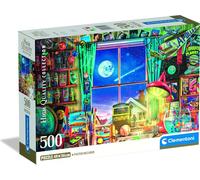Clementoni - Puzzle pour Adultes 500 Pièces, HQC to The Moon Compact Box, Fabriqué en Italie, 35590