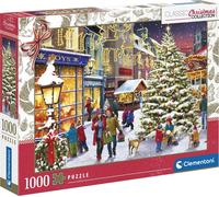 Clementoni - Puzzle Le Village de Noël de 1000 pièces Panorama - Designs Tendances, Une Impression de Qualité - Stimule Le Sens de la Logique et la Motricité Fine - Dès 14 Ans - Fabriqué en Italie