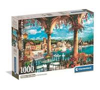 Clementoni - Puzzle pour Adultes 1000 Pièces, HQC Balcony View of Lake Como Compact Fabriqué en Italie, 39930
