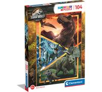 Puzzle CLEMENTONI 104 pièces Jurassic World Super Color, 6 ans