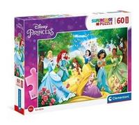 Clementoni - 23757 - Supercolor - Disney Princess - 60 Maxi Pièces - Puzzle des Princesses Disney - Jeu de Création et Logique pour Enfants à partir de 4 Ans et Plus -