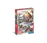 Puzzle CLEMENTONI Collection Noël Classique 1000 pièces Chouette sur buissons de houx 50 x 70 cm avec poster