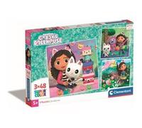 Clementoni | Gabby et la Maison Magique - Puzzle Supercolor pour Enfants 5 Ans+ | 3 Puzzles de 48 Pièces | Illustrations Colorées | Développe Observation et Motricité Fine | Ideé Cadeau Fille