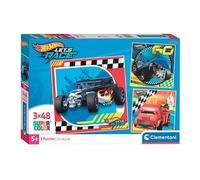 Puzzle - CLEMENTONI - Hot Wheels - 3 puzzles - 144 pièces - Multicolore - 3 ans et plus
