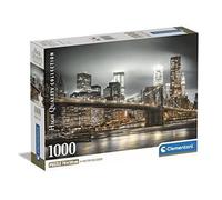 Clementoni Puzzle 1000 pièces New York Skyline 70×50 cm avec poster – Vue nocturne, éco-conçu