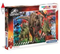 Clementoni Puzzle Supercolor 29106 Jurassic World – 180 pièces – Dinosaures – À partir de 7 ans
