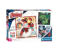 Puzzle - CLEMENTONI - Super Color Square Avengers - 3-en-1 - 3x48 pièces - Multicolore