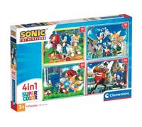 Puzzle Clementoni Supercolor 4 en 1- Sonic Progressifs (12, 16, 20, 24 Pièces)