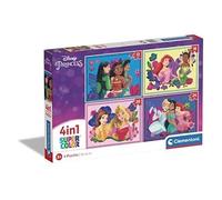 Clementoni Puzzle Supercolor 4 en 1 – Disney Princess – 12/16/20/24 pièces – Dès 3 ans