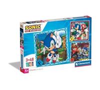 Clementoni Puzzle Sonic The Hedgehog 3x48 pièces Supercolor éducatif écologique 5+ 32x22 cm