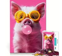 Puzzle Cochon Bubblegum 1000 Pièces pour Adultes Jeu Cognitif et Amusant à Assembler Collection d'Images (50x75cm)