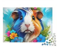 Puzzle Cochon d'Inde-1000 pièces-Carton épais et résistant-Décoration Murale encadrable-Idéal pour Les Voyages,Les Vacances et pour Les Adultes,Les familles,Les Adolescents et Les débutants-38x26cm