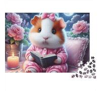 Puzzle Cochon d'Inde 1000 pièces en Carton de qualité supérieure-Idéal pour Les Jours de Pluie-Loisirs d'intérieur pour Adultes et passionnés confirmés-38x26cm