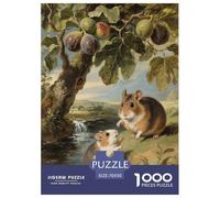 Puzzle Cochon d'Inde 1000 Pièces en Carton pour Adultes Jeu D’activité Intérieure Puzzles Cochon d'Inde Arbre Fruit Idée Cadeau Home Decor 70x50cm/1000pcs
