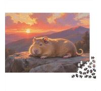 Puzzle Cochon d'Inde 1000 Pieces pour Adultes,Montagne au Coucher du Soleil Realm Un Jeu De Dexérité Très Difficile Puzzle Éducatif Et Stimulant Un Jeu Cadeau Original 1000pcs (75x50cm)
