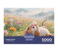 Puzzle Cochon d'Inde 1000 Pieces pour Adultes,Pastorale de Champ de Fleurs Un Jeu De Dexérité Très Difficile Puzzle D'intelligence Jeu Éducatif 70x50cm/1000pcs