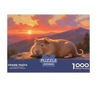 Puzzle Cochon d'Inde Composé De 1000 Pièces pour Adultes,Montagne au Coucher du Soleil Realm Un Jeu De Dexérité Très Difficile Puzzle D'intelligence 38x26cm/1000pcs