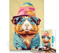 Puzzle Cochon d'Inde Fantaisiste 1000 Pièces Jeu de Construction Focus Assemblage Solide et Sécurisé Jouet d'Intérieur Divertissement pour Les Fêtes (50x75cm)