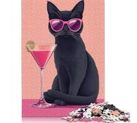 Puzzle Cocktail Chat Cool pour Adultes 1000 Pièces Puzzle Puzzle Adulte Casse-tête Jeu 1000pcs (75x50cm)