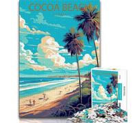 Puzzle Cocoa Beach Floride pour Adultes 1000 pièces, Jeu éducatif, Jouet de défi, idéal comme Cadeau pour Toute la Famille 50x75cm