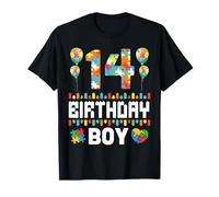 Puzzle Coeur Ballons Joyeux Anniversaire Autisme 14 Ans Garçon T-Shirt