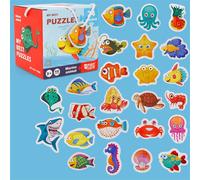 Puzzle Cognitif, 24 Pièces, Dessin Animé, Animaux Marins, Fruits De La Circulation, Jouet Pour Enfants, Bébé, Éducation Précoce, Cadeau Portable