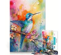 Puzzle Colibri Aquarelle 1000 pièces,Jeu créatif et Intelligent,pièces Robustes et découpées avec précision,idéal pour Les Voyages (38x26cm)