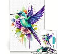 Puzzle Colibri Aquarelle 1000 pièces,Jouet de développement cognitif,Surface Lisse sans bavures,activité relaxante en Groupe à l'intérieur (38x52cm)