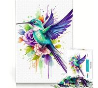 Puzzle Colibri Aquarelle 1000 pièces pour Adultes,Jeu de réflexion,découpe Nette,alignement Parfait,activité Amusante en Famille Le Soir (50x75cm)