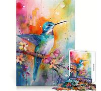 Puzzle Colibri Aquarelle 1000 pièces pour Adultes Stimulation mentale Passe-Temps agréable Assemblage précis Cadeau de Vacances (50x75cm)