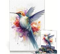 Puzzle Colibri Aquarelle pour Adolescents, 1000 pièces, Exercice cognitif, Loisirs, Plaisir, sans Bords Rugueux, Cadeau Artistique de Noël (50x75cm)