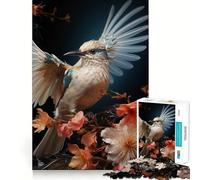 Puzzle Colibri Blanc 1000 pièces,Jeu de Concentration mentale,découpe de précision,Bords Lisses,activité captivante pour des soirées tranquilles (50x75cm)