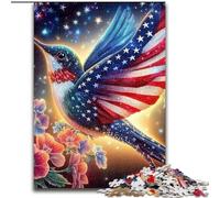 Puzzle Colibri Drapeau américain pour Adultes, 1 000 pièces, pour Les 14 Ans et Plus, Jeux Amusants, activités Amusantes à la Maison, Cadeaux d'anniversaire, Cadeaux de Voyage (Taille 26x38cm)