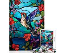 Puzzle Colibri en Verre de 1000 pièces pour Adolescents Jeu éducatif sans prétention Idée Cadeau pour Un échange de Cadeaux Renforce l'amour Entre Couples Dimensions 38x52cm
