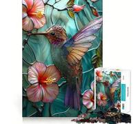 Puzzle Colibri en vitrail pour Adultes, 1000 pièces, Smart Reason Toy Group Joy, Bords Lisses, œuvre d'art 50x75cm